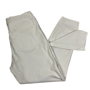 J.Crew Jeans Women's White‎ Sz 31 High Rise Skinny Slim Fit Cropped Denim EUC